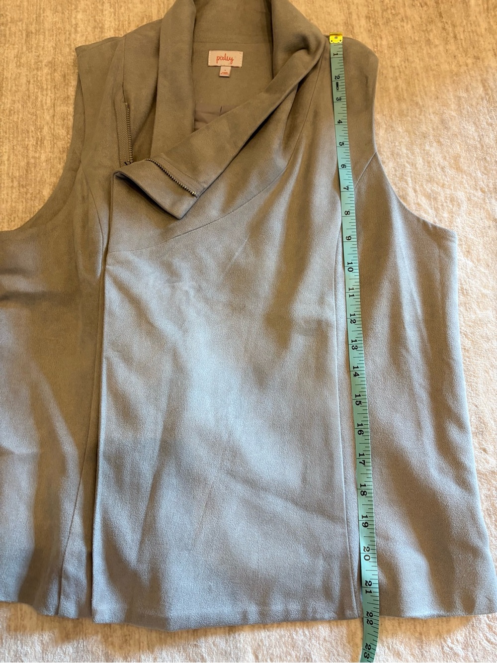Pixley Light Gray Sleeveless Vest with zipper Size: Small - Picture 9 of 9